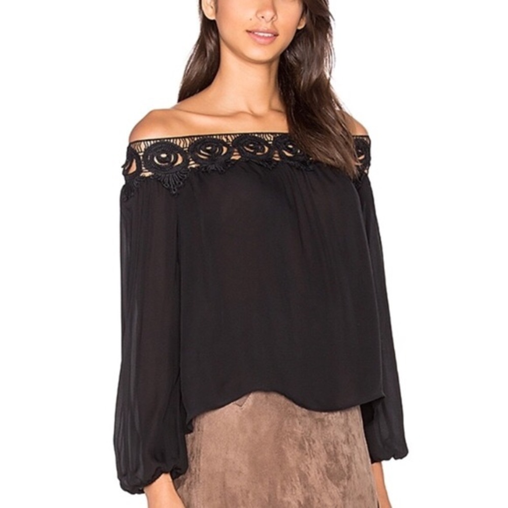 Stone cold fox Kyoto silk top black XS/S